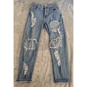 NWOT Vibrant MIU Jeans, Womens 5 (26" Waist) Light Wash, Distressed, Made In USA